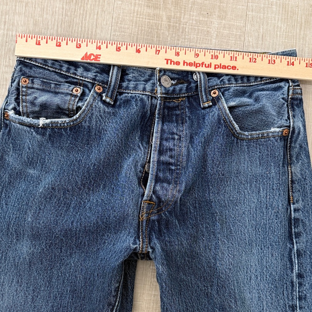 Levi's 501 Original Fit Jeans w30 L30 Button Fly Vintage Classic Straight Icon - Picture 8 of 13